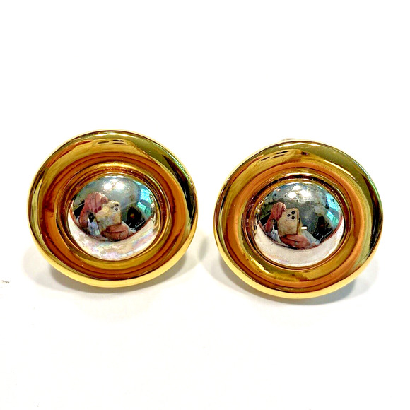 Vintage Jewelry - Clip On Earrings Gold & Silver Y2K Classic Boss Lady Runway Retro Button Rounds